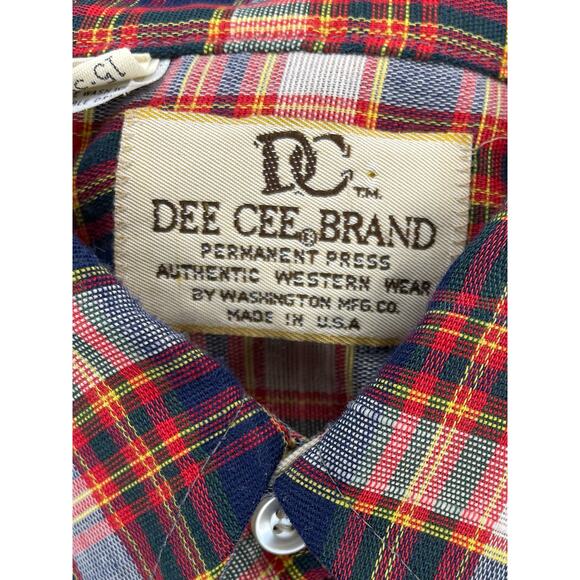 Vintage Dee Cee Pearl Snap Shirt Made in USA Plaid Western Sz 15-34 Unisex Fit - Picture 2 of 9